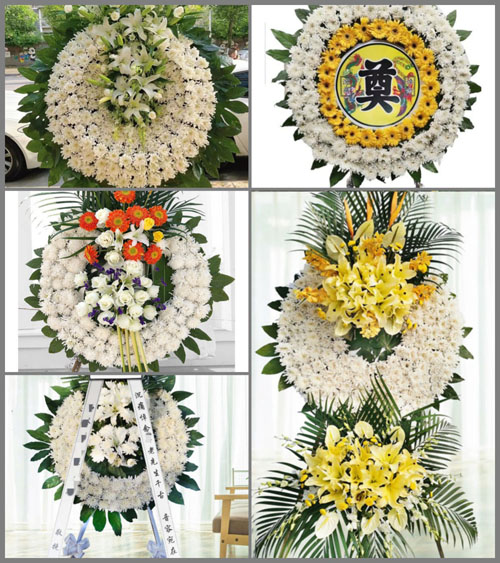 湖北黄冈市黄梅县蔡山镇湖脚下村花圈速递